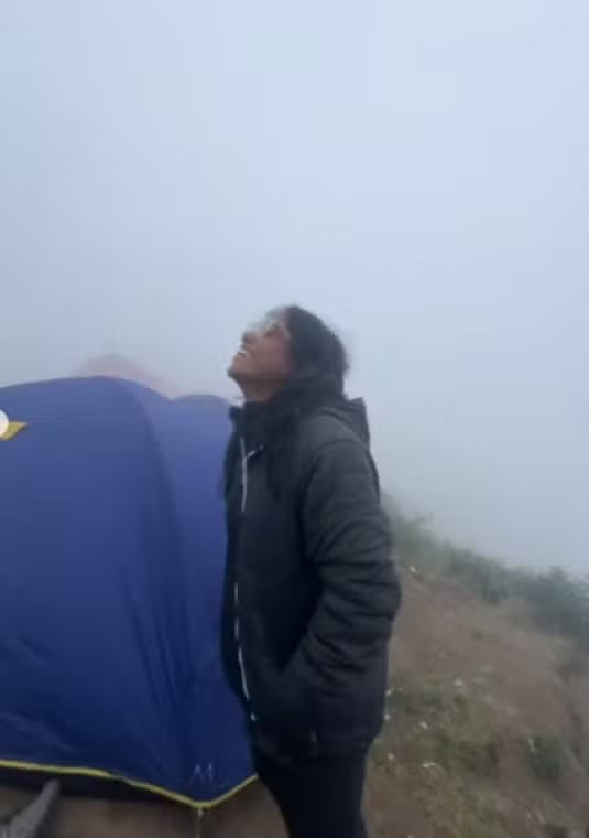 Juliana Marins durante trilha no Monte Rinjani