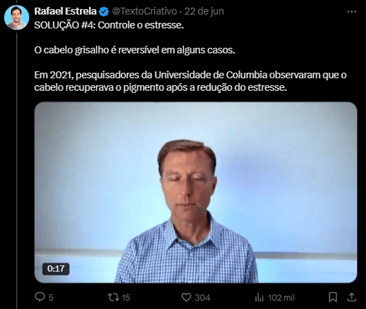 a 4º solução afirma que estresse provoca cabelos grisalhos e que dá para reverter, o que não é verdade.