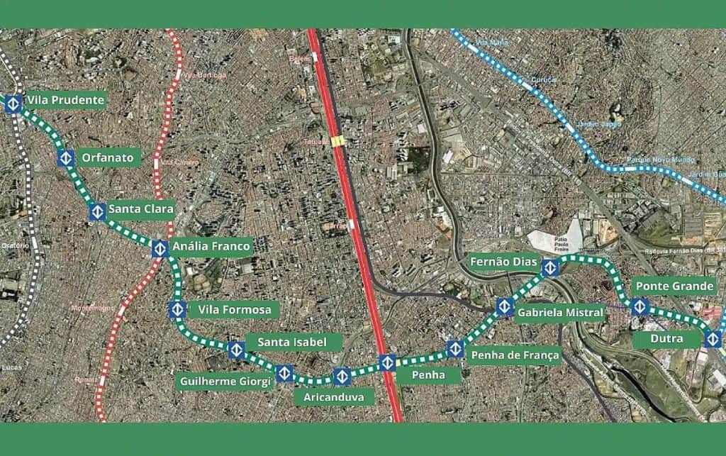 metro em de guarulhos mapa