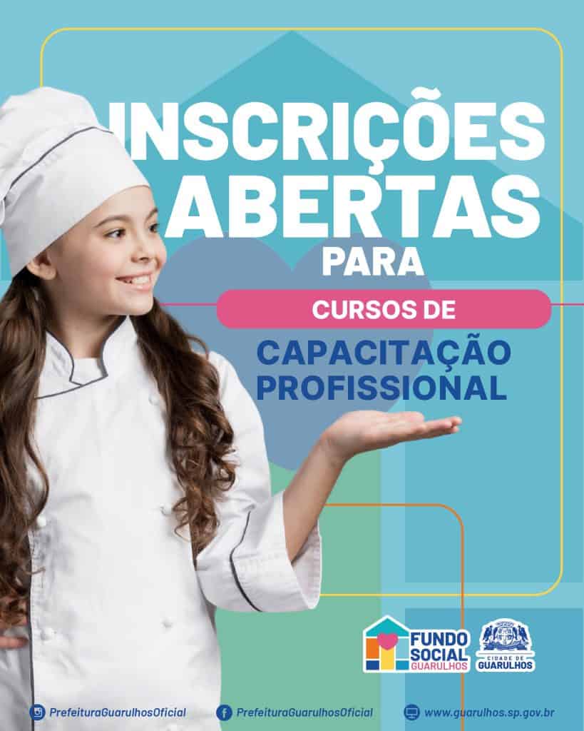 Sala de aula com alunos em curso de capacitação profissional em Guarulhos promovido pelo Fundo Social de Solidariedade.