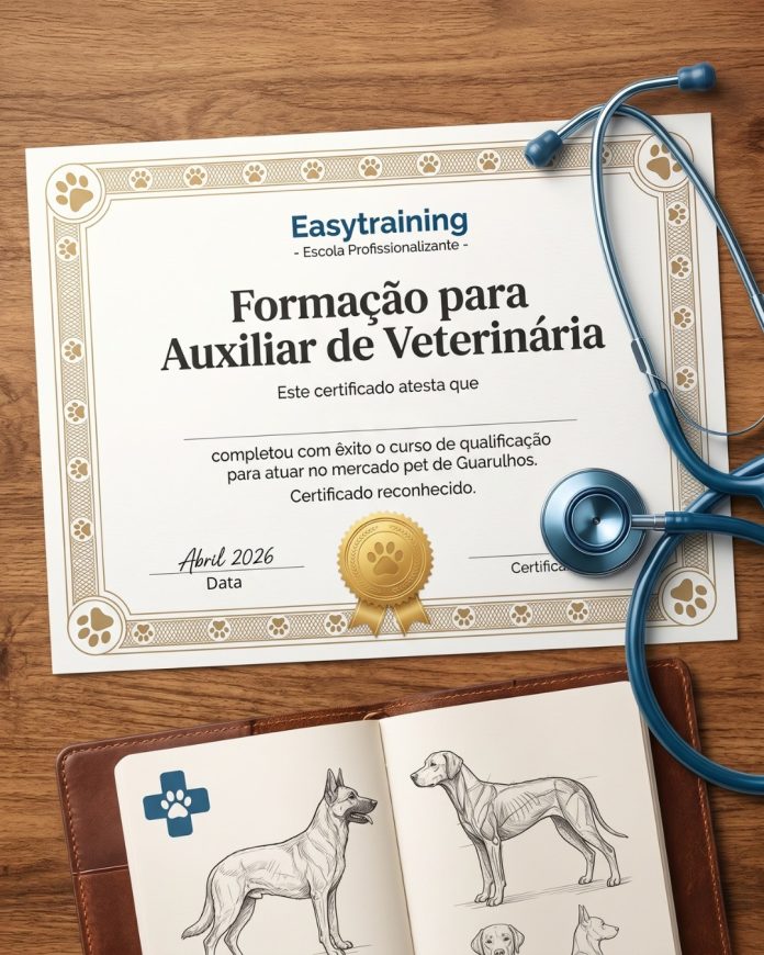 Alunos participam de aula prática na unidade da Easytraining, destacando a qualificação profissional no Pimentas para o mercado de Guarulhos.